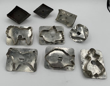 Vintage Aluminum  Metal Cookie Cutters with Handles Lot of 8 Animals and Shapes