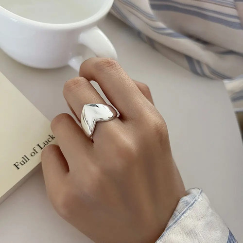 Sterling Silver Open Ring Gold Tone Geometric Asymmetric Lines Women Jewelry - Picture 15 of 87