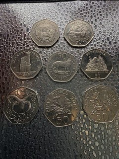 50p Coin Collection. isle Of Man Guernsey Gibraltar X8 0.99p Start Price