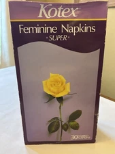 NEW Vintage Kotex Super Maxi Pads 1986 30 Napkins Pads Prop Advertising NOS - C1