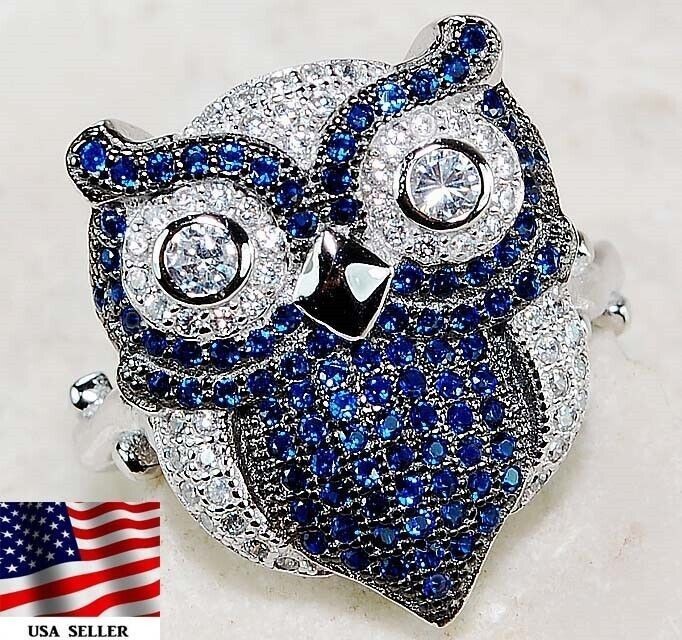 Owl 1CT Heat Treated Kyanite 925 Sterling Silver Ring Sz 6 U1-7