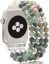 Natural Stone Beaded Strap Compatible with Apple Watch 38mm 40mm 41mm