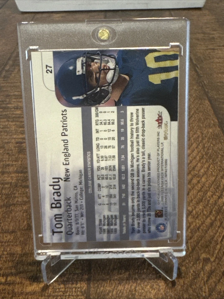 2000 Skybox Impact - Rookies Tom Brady #27 (RC) - Image 2 of 2