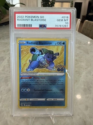 PSA 10 2022 Pokemon GO Radiant Blastoise 018/078 Gem Mint