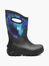 Bogs Classic Seamless Northern Lights Kid's Rain Boots, Black Multi, K3