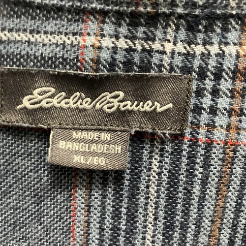 Eddie Bauer Shirt Men’s XL Blue Classic Plaid Flannel Long Sleeve Outdoors - Picture 3 of 5