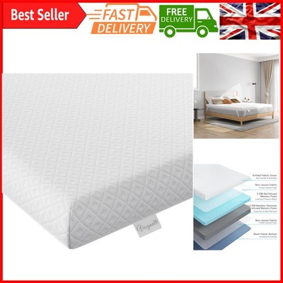 King Size 3 Zoll Memory Foam Matratzenauflage mit Gel & Bambus Anthrazit, Cool...