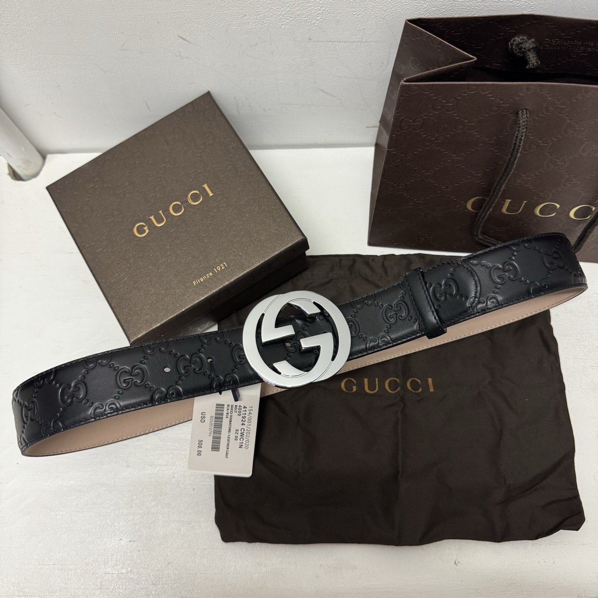 Gucci Black Interlocking G Belt (Size 30-32 Men's Pants) | eBay