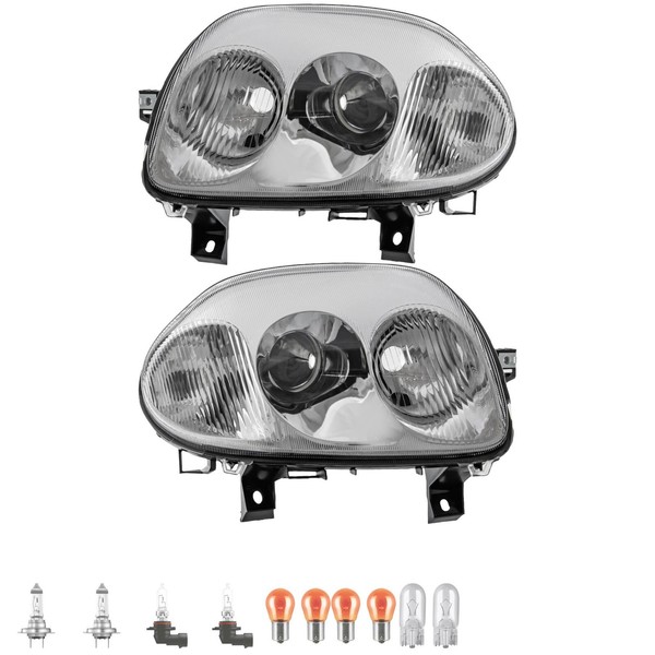 Scheinwerfer Frontscheinwerfer Set Halogen H7 FüR Renault Clio II Inkl. Lampen-image