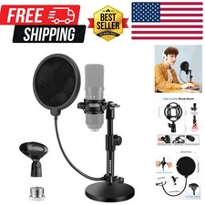 Multifunctional Desktop Microphone Stand, Adjustable Mic Stand Desk with Pop ...
