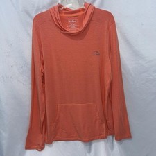 L.L.Bean Women's Lightweight Hoodie - XL Light Coral/Orange Cowl Neck