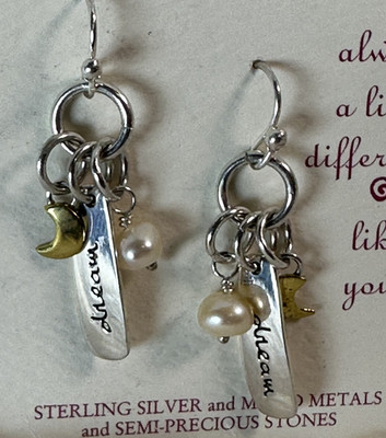 NEW Vintage FAR FETCHED  ''dream'' Story Earrings  .925 Silver  Freshwater Pearls