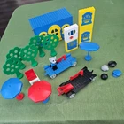 VTG Lego Fabuland Windows Figure Chassis Trees, Umbrella
