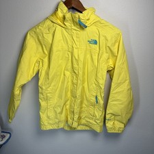 North Face Girls Medium 10/12 Yellow Light Weight Rain Jacket Hyvent read