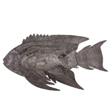 3-D Layered Fish Sculpturet, Nautical Home Decor, Handmade Haitian Art