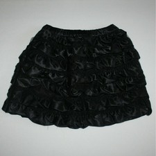 Hanna Anderson Girl's Black Silk Ruffle Holiday Party Skirt in size 100 3-5
