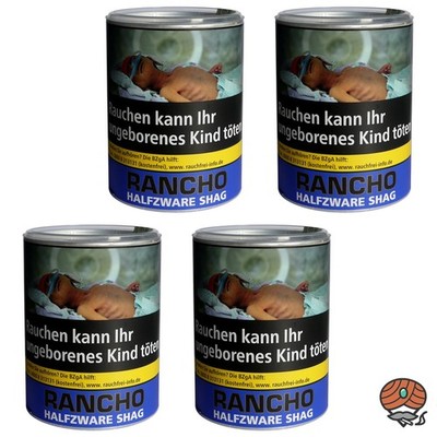 Rancho Halfzware Shag Zigarettentabak / Drehtabak / Stopftabak Dose 4x 190g
