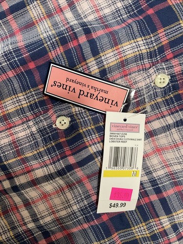 Vineyard Vines Long Sleeve Button Down Shirt Boys Med 12-14 Whale NWT - Picture 3 of 7