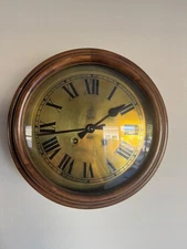 Vintage Gazo Family Clock Factory Catalina Ships Clock 239/0 Oak Wood Round