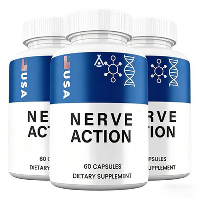 Nerve Action Capsules, Max Strength, NerveAction Natural Nerve Support (3 pack)