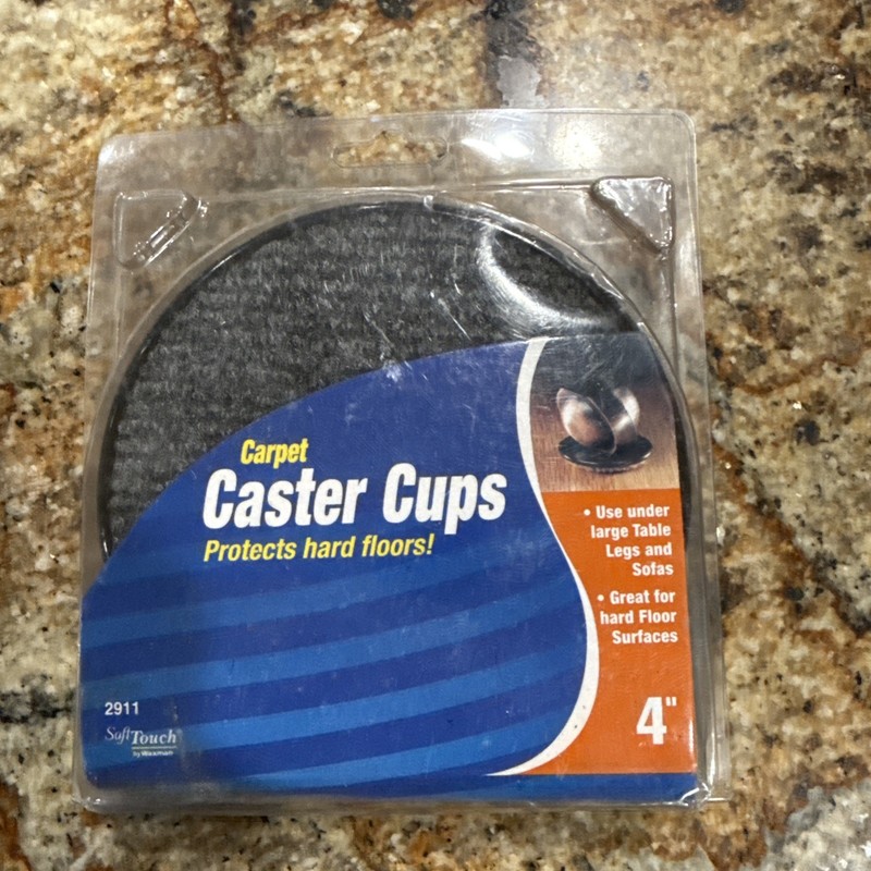NEW Soft Touch 4 inch Round Carpet Caster Cups 4 Pieces