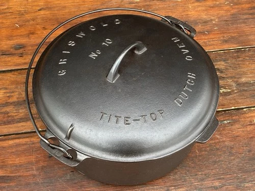 Griswold Cast Iron #10 Fully Marked Dutch Oven