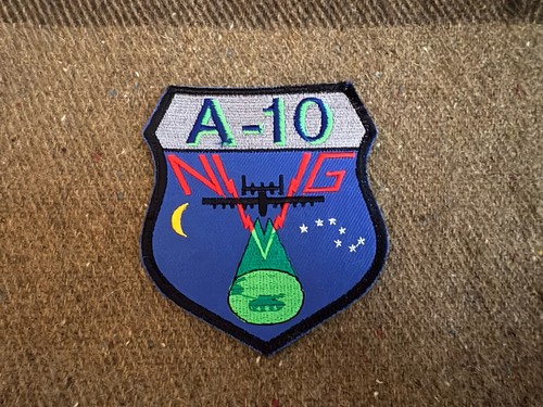 USAF Pilot Flight Suit Patch ~ A-10 NVG w/ Hook Loop