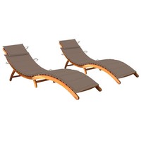 Sonnenliegen 2Er Set Mit Auflagen Massivholz Akazie Garten Terrasse Balkon