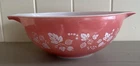 Vintage Pyrex Pink White Gooseberry Cinderella 4 qt Mixing Bowl 444