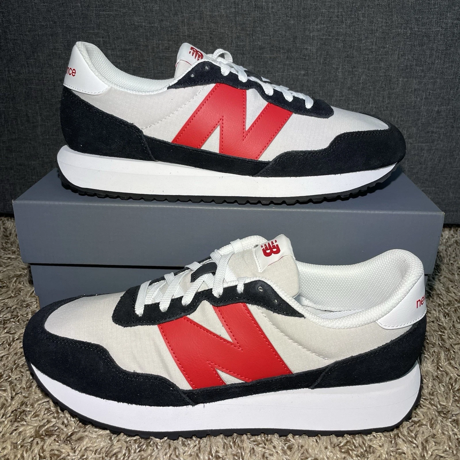 New Balance 237 Casual Lifestyle Sneakers Men's Size 11.5 Shoes Red Black NEW