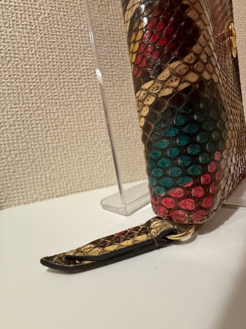 Gucci GG Marmont Python Long Wallet Multicolor Snakeskin Rare From