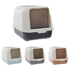 Large Hooded Cat Litter Tray Covered Cat Toilet Box Anti-Splashing Self Cleaning