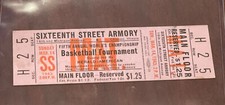 1943 World Professional Basketball Tournament Championship Ticket RARE Pop Gates