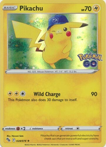 Tarjeta Pokemon - Pokemon GO 028/078 - PIKACHU (holo-foil) - Casi nueva/Como nueva - Imagen 1 de 1