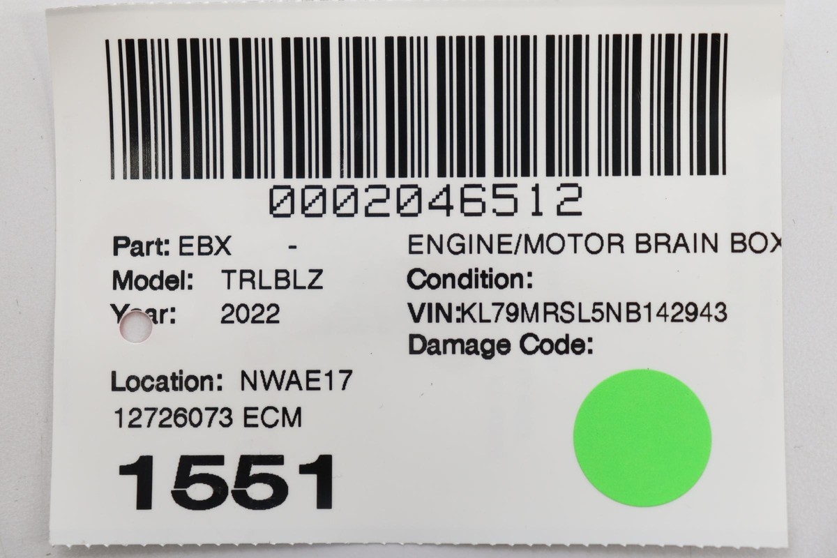 2021 -2023 CHEVROLET TRAILBLAZER 1.6L ENGINE CONTROL MODULE