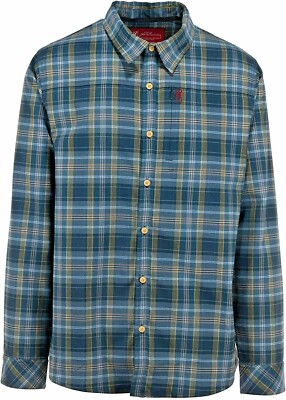 NWT John M Browning $69 BEACON Long Sleeve Blue Plaid Button Up Shirt S  Small | eBay