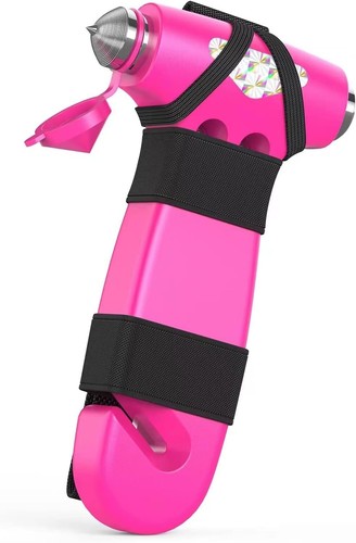 Compact 3-in-1 Emergency Escape Tool: Window Breaker & Seat Belt Cutter in Pink - Picture 3 of 11