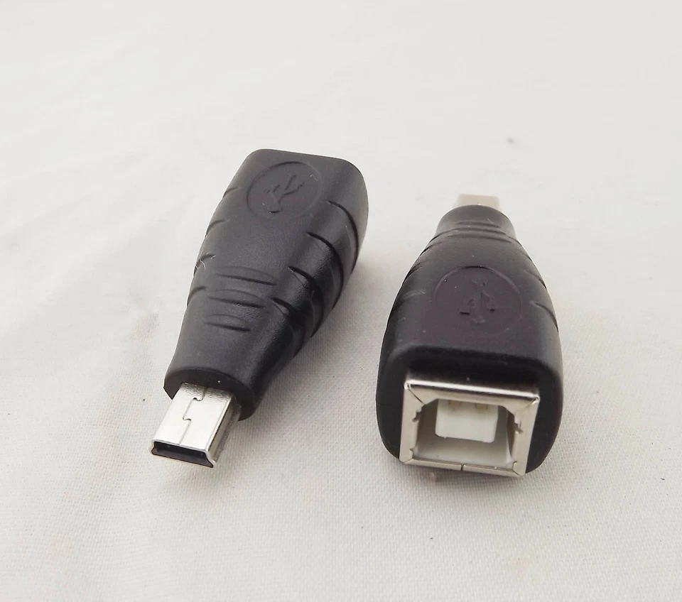 1pcs USB 2.0 Type B Printer Female To Mini USB 5 Pin Male Plug Adapter Convertor - Image 2 of 4