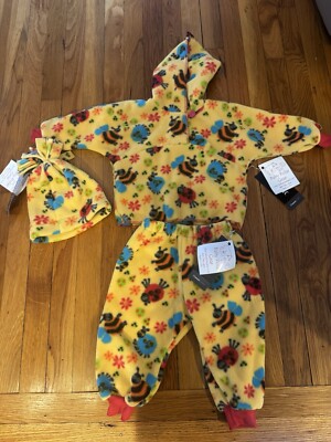 Vintage Baby Polar Gear Polartec 200 3 Piece Fleece Bug Bumblebee Set 12M NWT