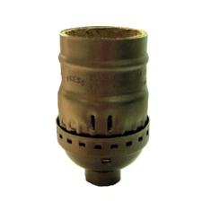 ANTIQUE BRASS-PLATED KEYLESS LAMP SOCKET  TR-430