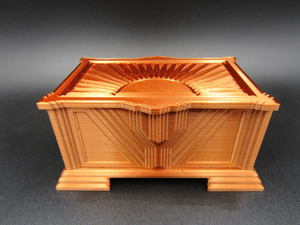 Art Deco Style Box with Lid 3D Printed Small Storage Container
