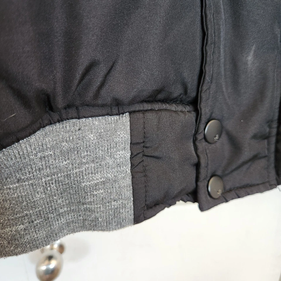 Zoo York Unbreakable S Coat Hoodie Men's Puffer Vest Black Gray Jacket Snap Zip - Image 3 of 4