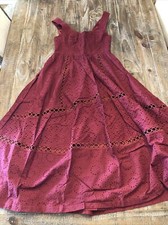 ASOS DESIGN Broderie Cupped Midi Skater Prom Dress Red Size 4