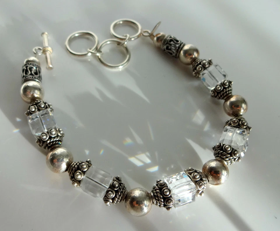 Silpada серебро граненые кристаллы ссылка браслет розничной $299 РЕДКАЯ - Изображение 2 из 4