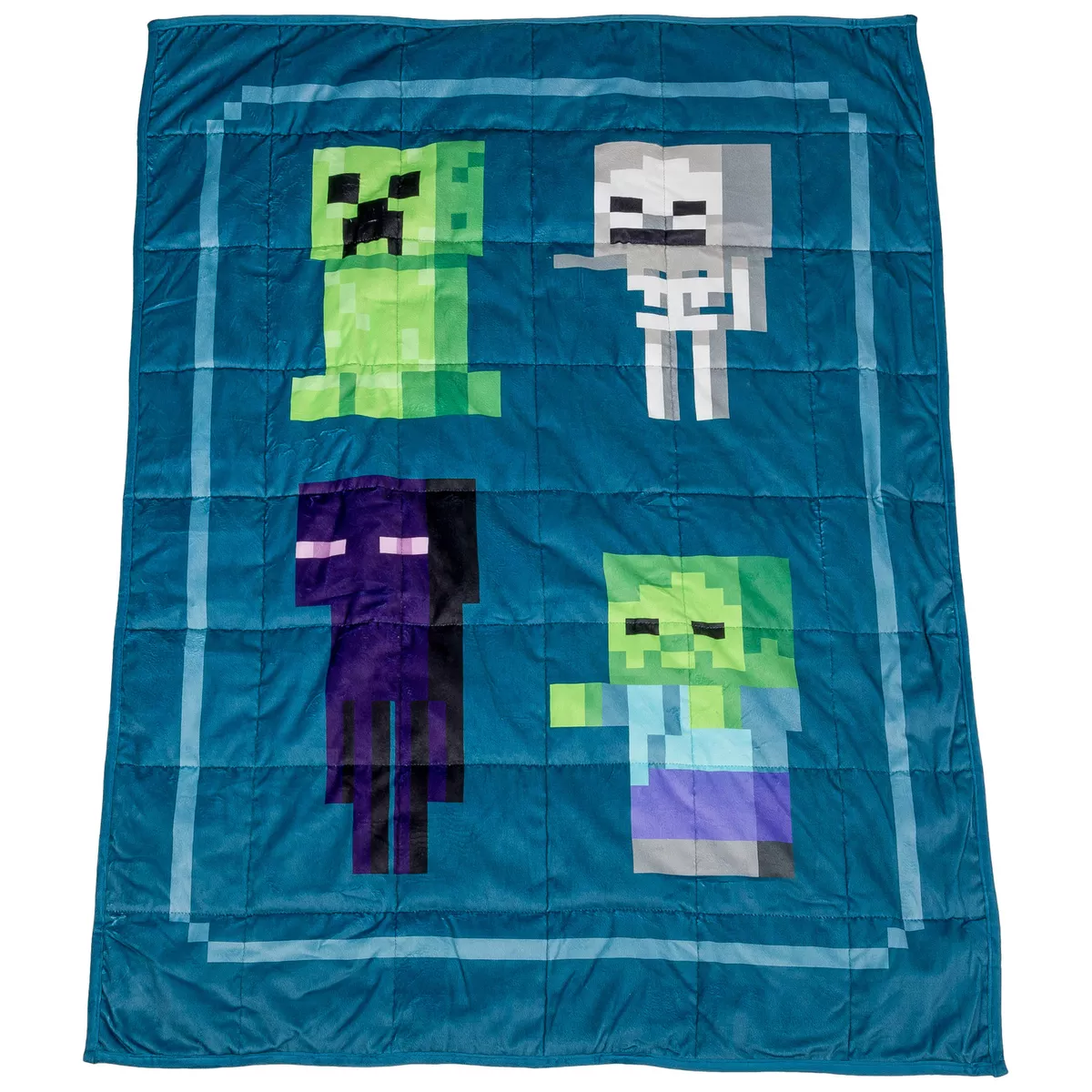 Minecraft Mob Chart Weighted Blanket Blue eBay
