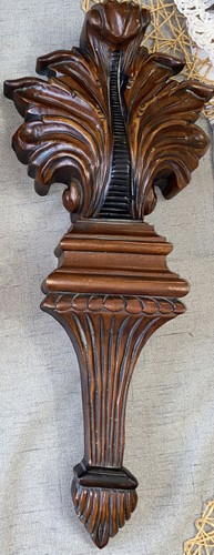 Vintage Set Of 2 Carved Wood Corbels 20” Wall Scones Endless Decor possibilities - Picture 3 of 24