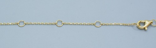 (MA5) 14K Yellow Gold Stone & Diamond Fine Chain .16 ctw Necklace 2.2 Grams 18" - Picture 5 of 5