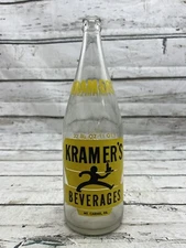 VTG Kramer's Beverages Mt. Carmel PA "The Best" Quart Soda Bottle Pennsylvania