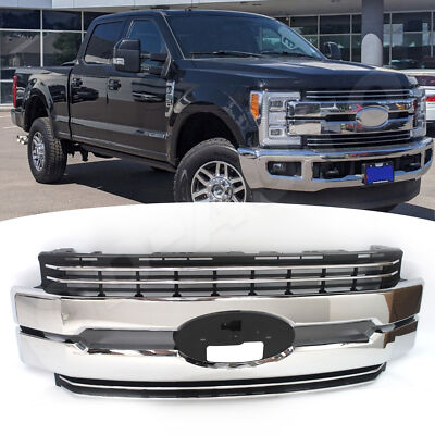 For 2017 2018 2019 Ford F250 F350 F450 Super Duty Bumper Grille Chrome Grill