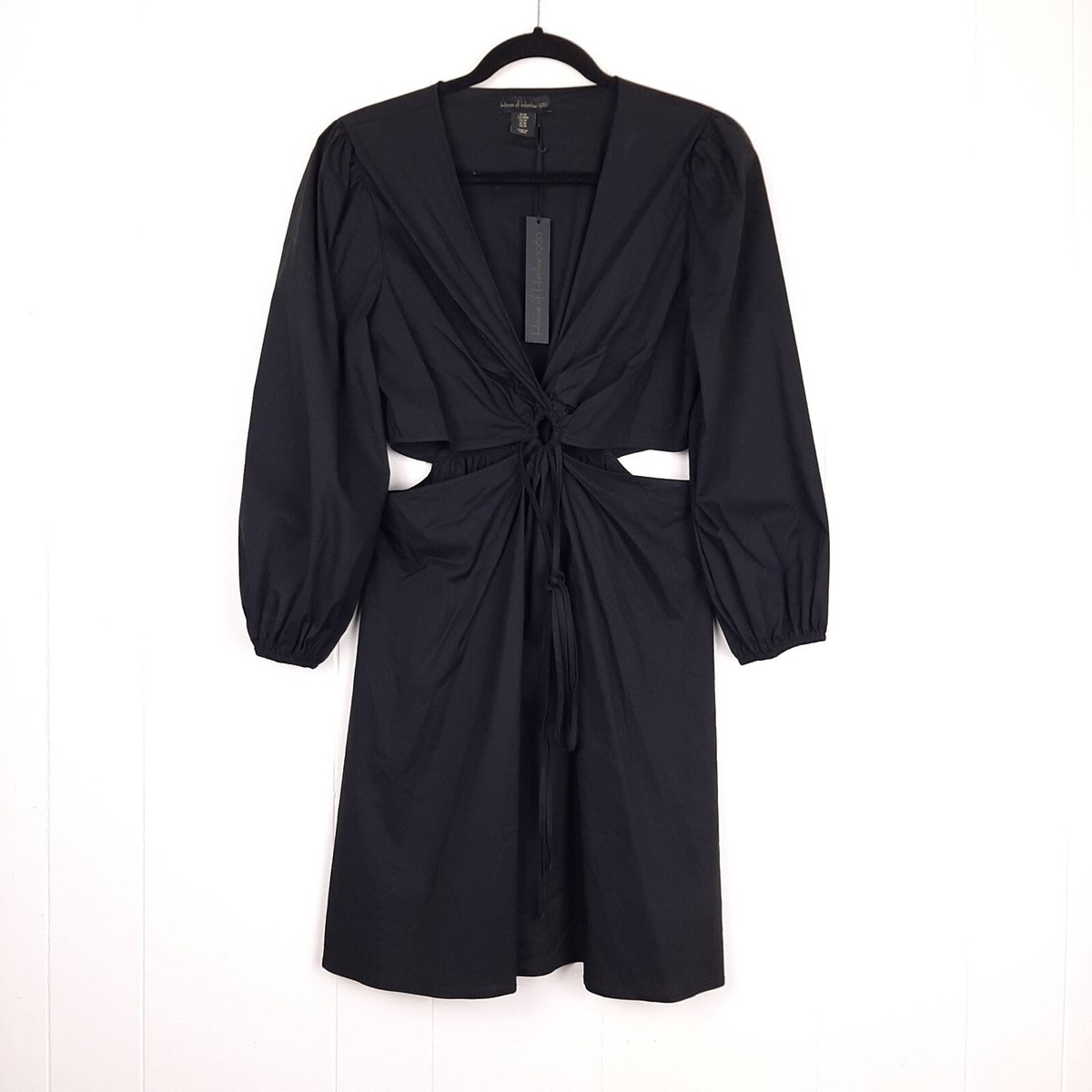 black cut out ring dress Black Cutout Ring Strappy Maxi Dress with Gold Chain Detail 10